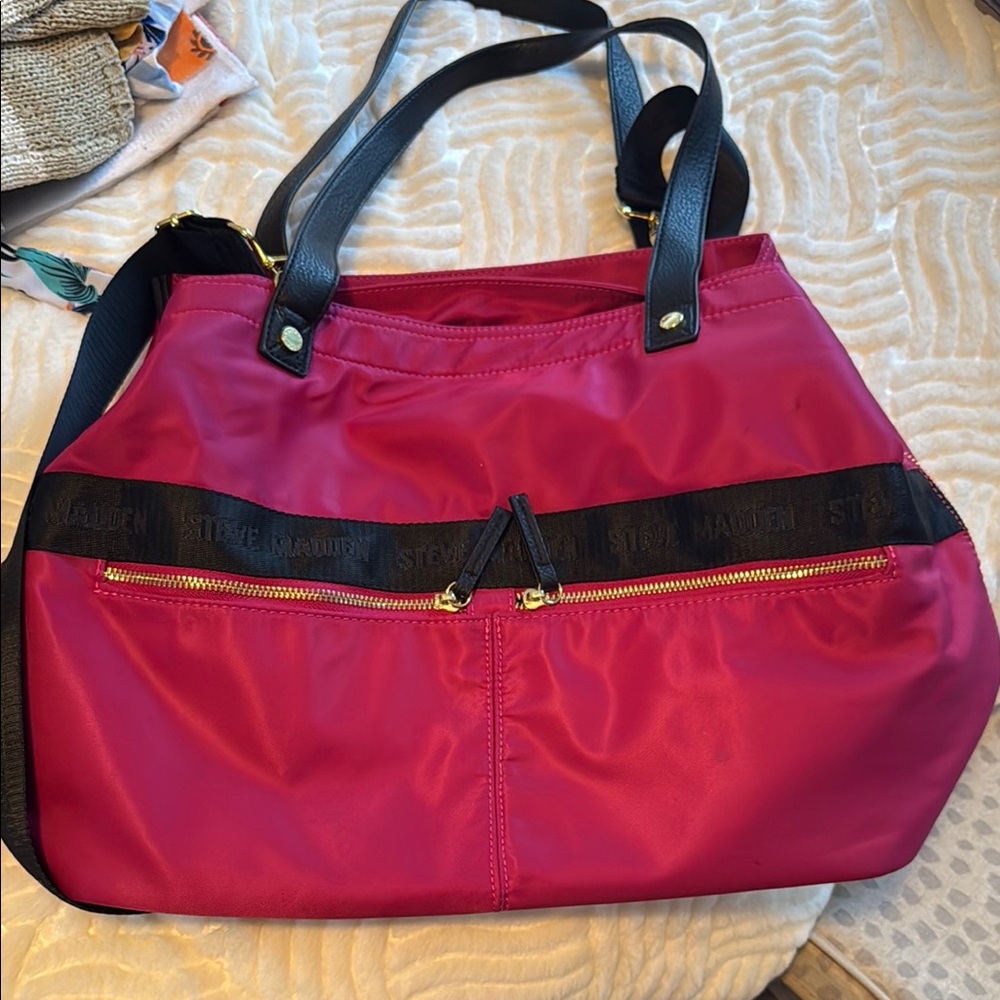 Steve Madden Hot Pink and Black Tote